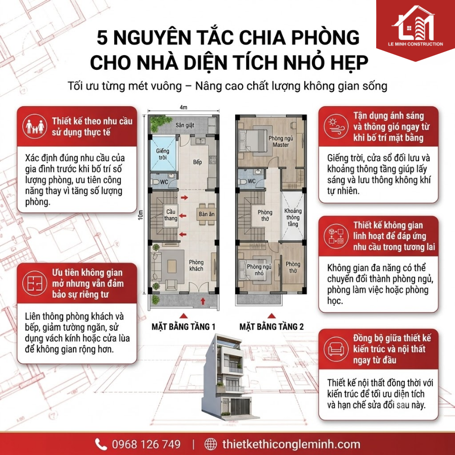 5 Nguyên Tắc Chia Phòng Cho Nhà Diện Tích Nhỏ Hẹp